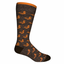 Men's dress sock in field brown with blaze orange DECOY logo, made in North Carolina