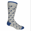 Men's dress sock in coastal gray with navy DECOY logo, made in North Carolina