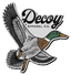 Logo of Decoy Apparel Co. with a mallard drake duck illustration on a white background