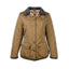 Front view of the Ladies' Easton Quilted Jacket in tobacco color with corduroy collar and diamond quilt pattern