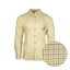 Bodie Island pattern in tan and olive check with button-down collar.