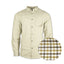 Lighthouse Oxford Shirt – Oak Island pattern in yellow and brown gingham check, classic fit.